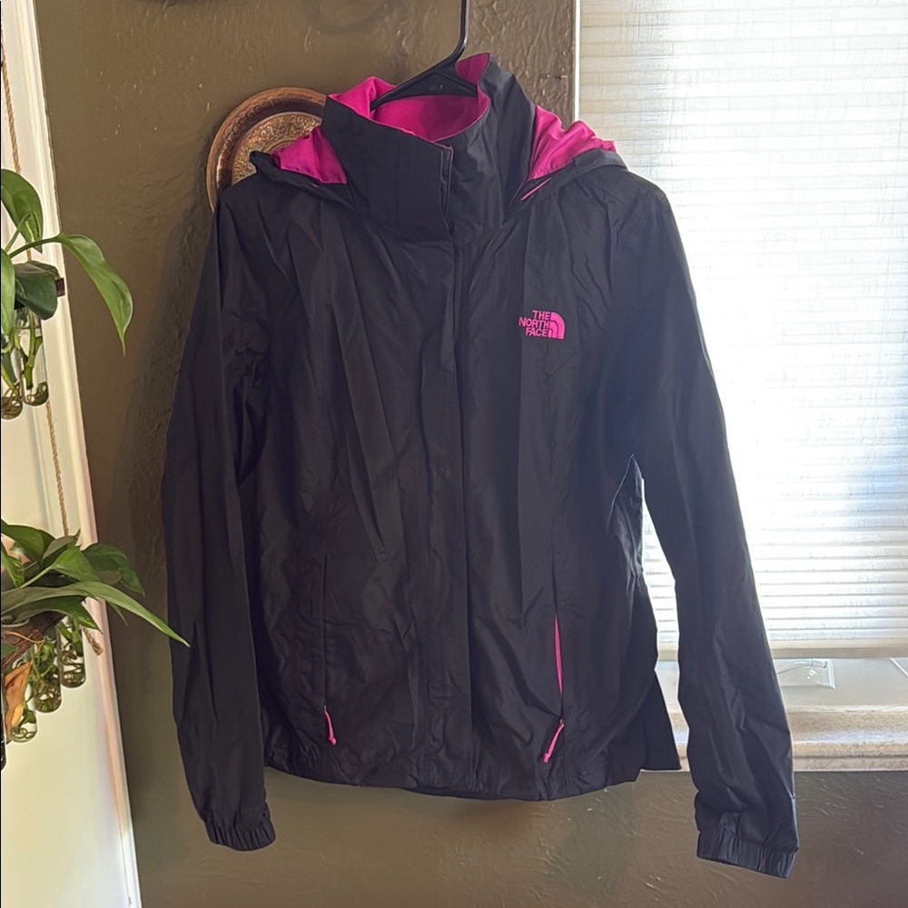 The North Face Jacket Black and Pink Weather-Resistant